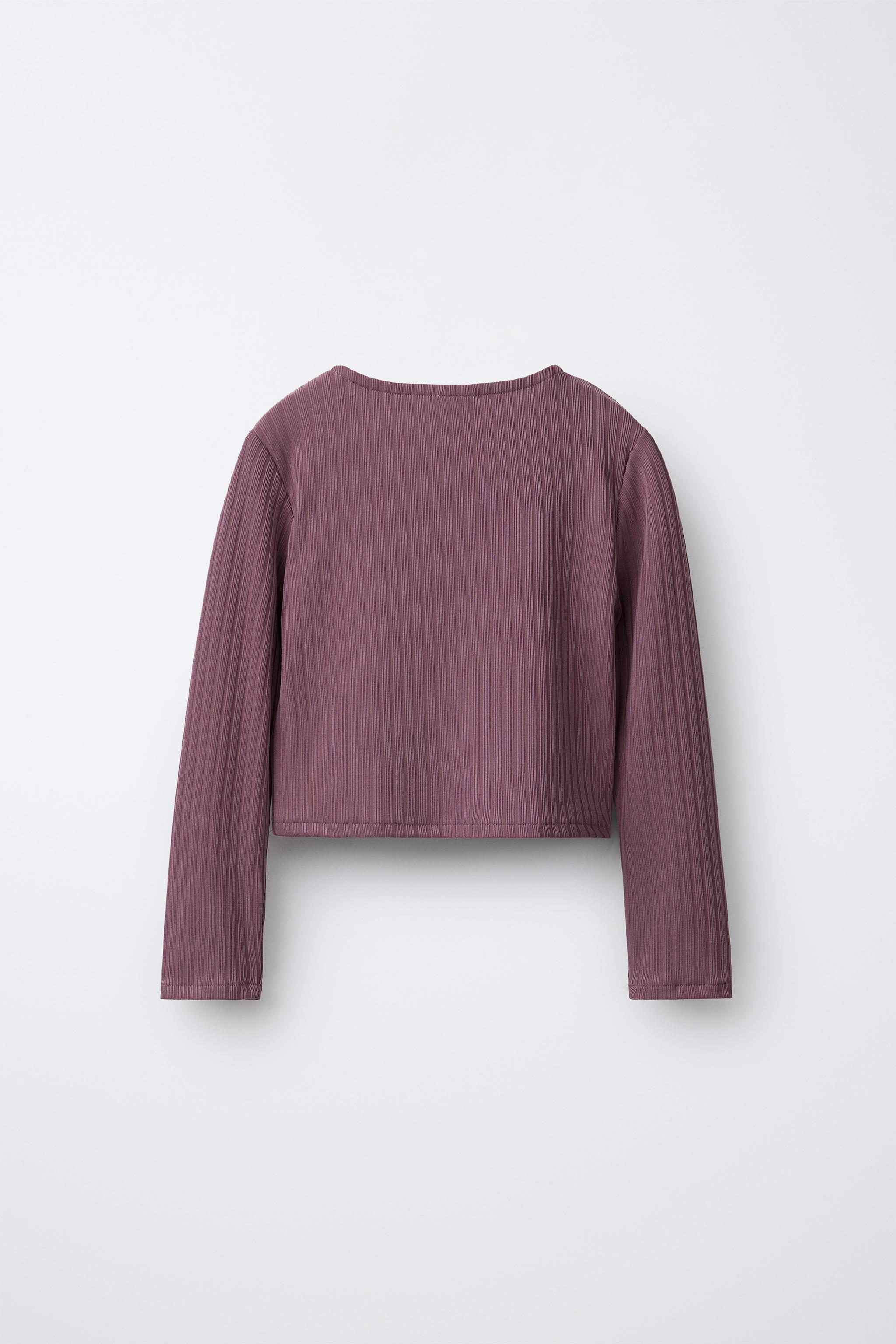 RIBBED WRAP BALLET TOP